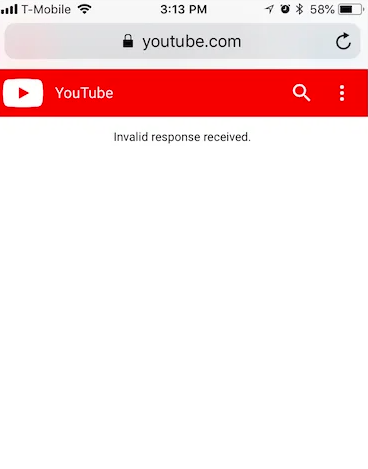 How to Fix Invalid Response Received on YouTube?
