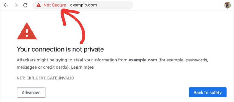 This website is not secure.