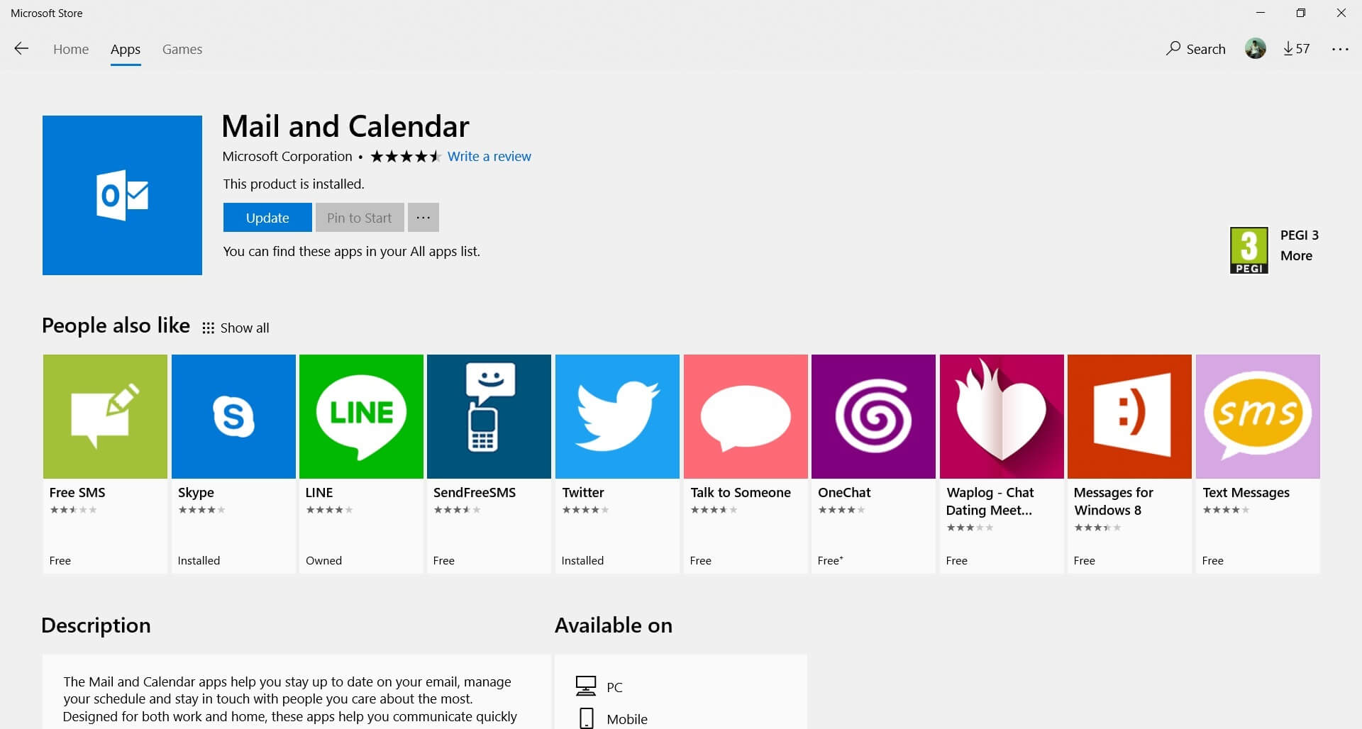 Update the Mail & Calendar App