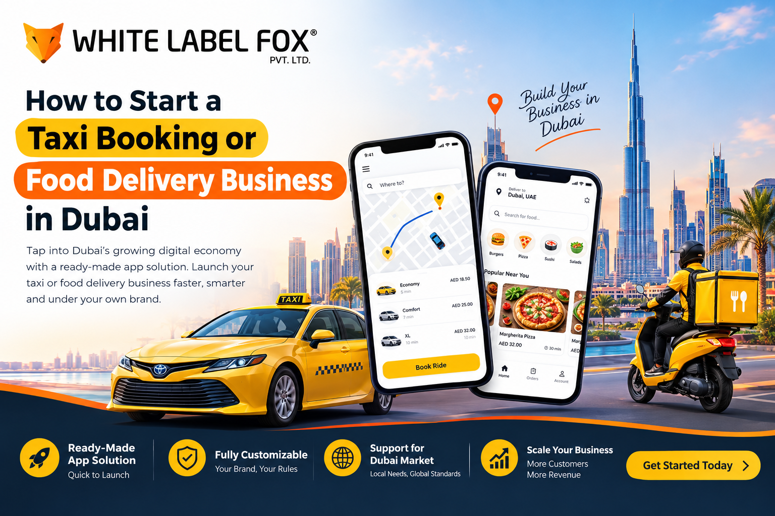 How to Start a Taxi Booking or Food Delivery Business in Dubai